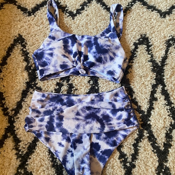 Two piece, high waisted, tie dye swimsuit - Picture 1 of 2
